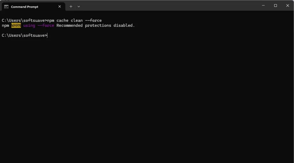 Clear npm Cache