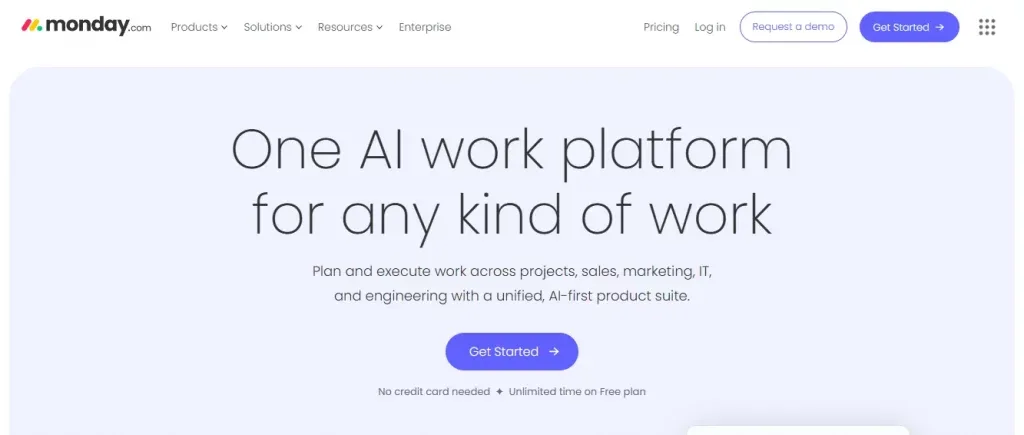 Monday .com Website image