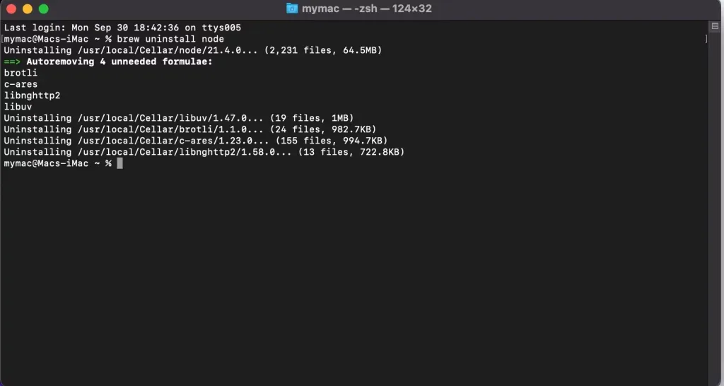 Remove Node.js and npm