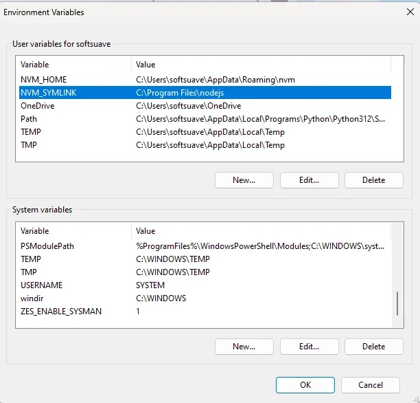 Remove Node.js Environment Variables