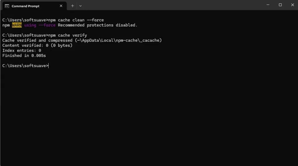 Verify Cache Clearance