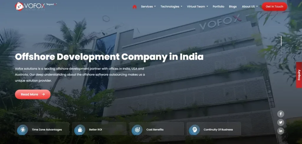 Vofox solutions Website Image
