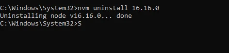 nvm uninstall code